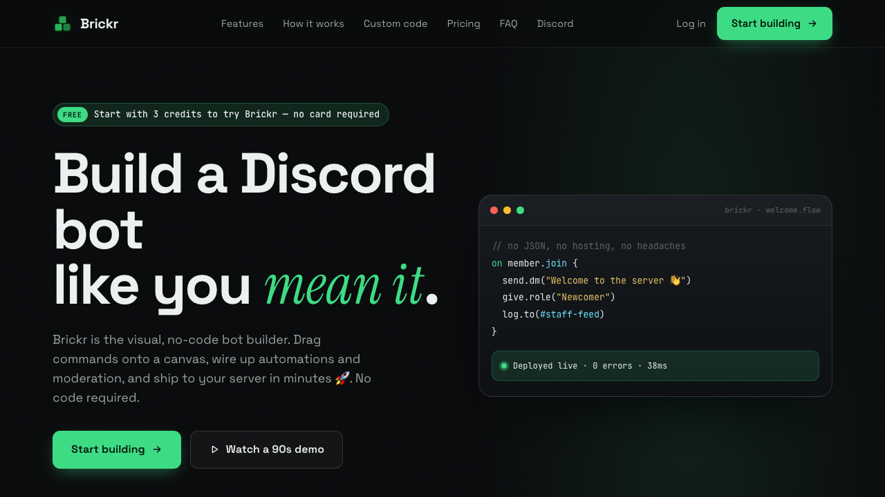 Brickr website preview